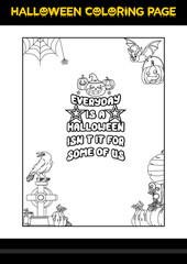 Halloween Quotes Coloring page. Halloween coloring page for kids.