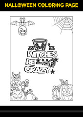 Halloween Quotes Coloring page. Halloween coloring page for kids.