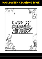Halloween Quotes Coloring page. Halloween coloring page for kids.