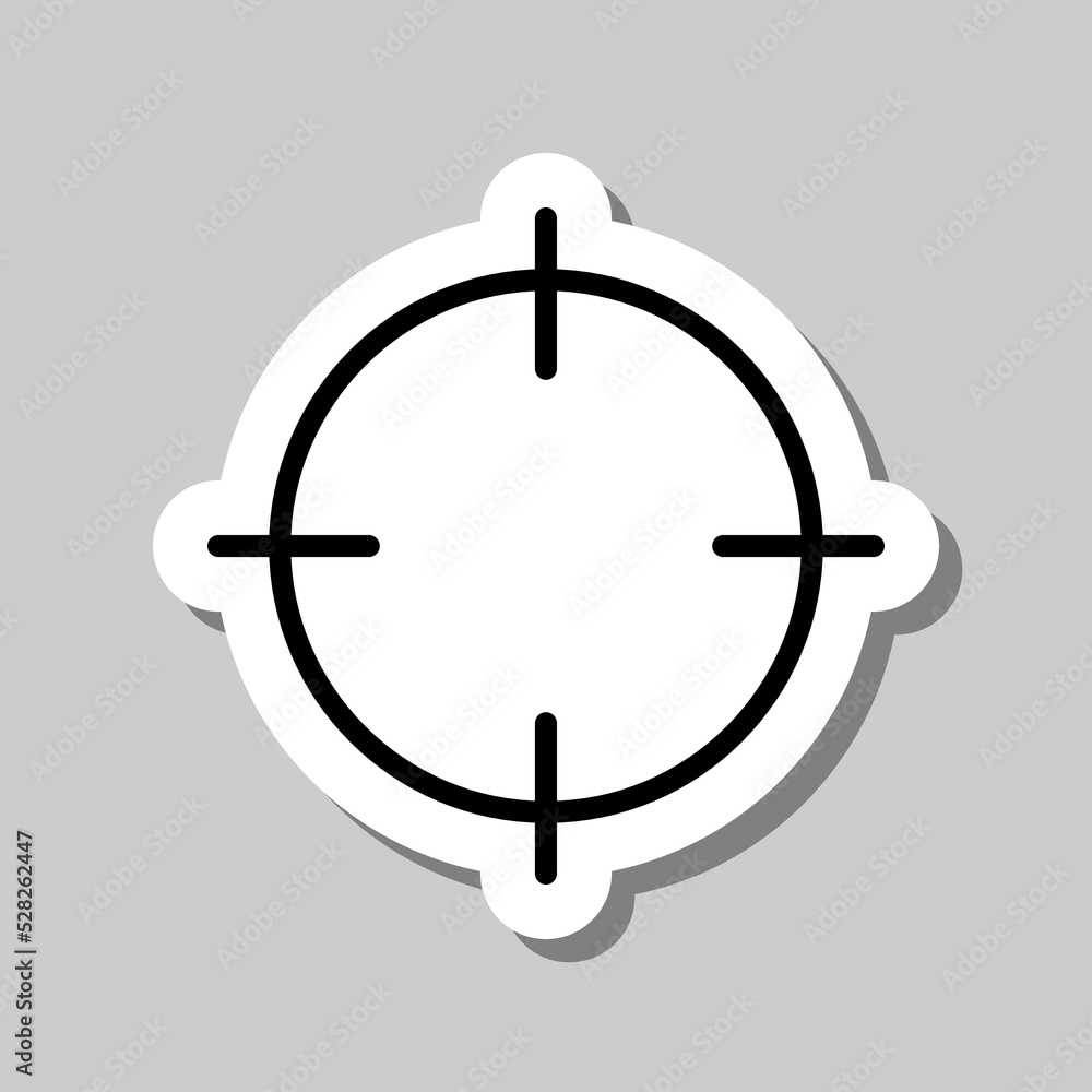 Poster aim simple icon vector. flat design. sticker with shadow on gray background.ai