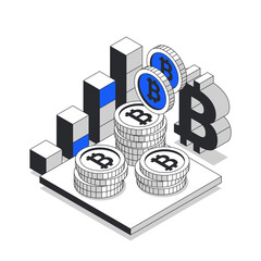 Bitcoin 3D isometric modern illustration