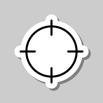 Aim simple icon vector. Flat design. Sticker with shadow on gray background.ai