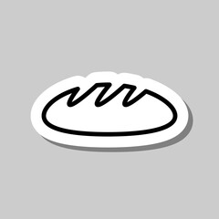 Bread logo simple icon vector. Flat design. Sticker with shadow on gray background.ai