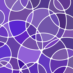 abstract vector stained-glass mosaic background - purple and violet circles