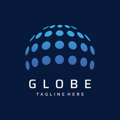 Modern globe or globe or global logo template vector design.World logo with abstract shapes, lines and circles.Logos for technology, company and business.
