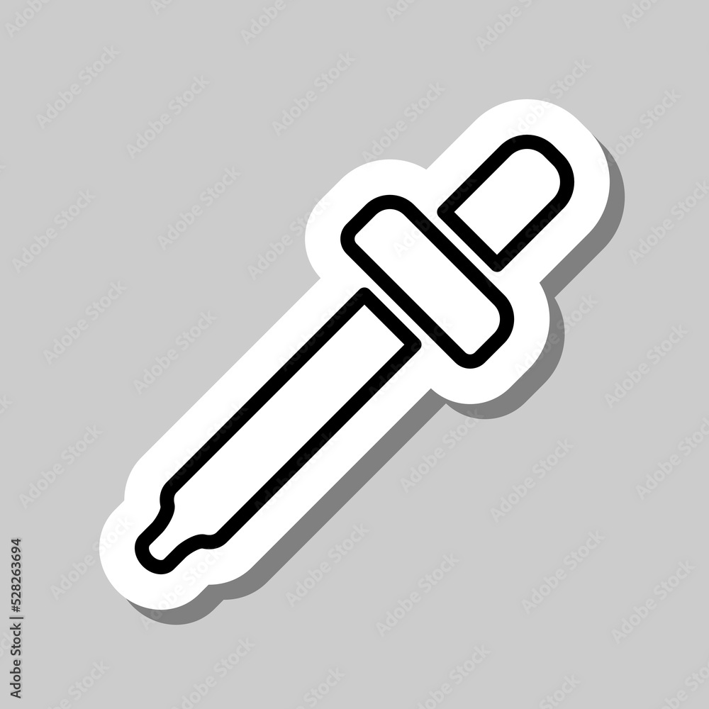 Poster dropper simple icon vector. flat design. sticker with shadow on gray background.ai