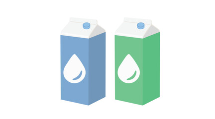 Water Boxes Set. Vector Isolated Illustration of a Water Carton or Boxes
