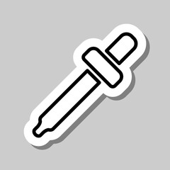Dropper simple icon vector. Flat design. Sticker with shadow on gray background.ai