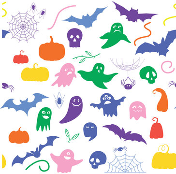 helloween seamless patten. colorful background