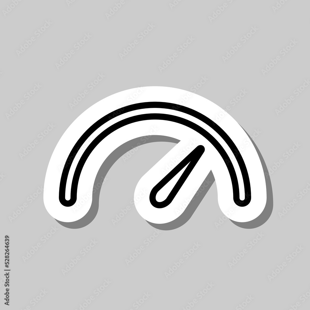 Poster speedometer simple icon vector. flat design. sticker with shadow on gray background.ai