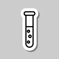 Test tube logo simple icon vector. Flat design. Sticker with shadow on gray background.ai