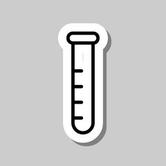 Test tube simple icon vector. Flat design. Sticker with shadow on gray background.ai