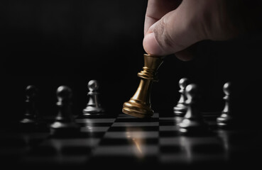 Chess board game. Business success and marketing strategy. Leadership concepts in strategic...