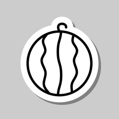 Watermelon simple icon vector. Flat design. Sticker with shadow on gray background.ai