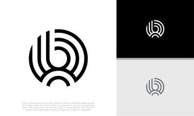 Initials B logo design. Initial Letter Logo. Innovative high tech logo template.