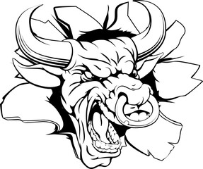 Bull sports mascot breaking out