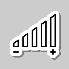 Audio volume simple icon vector. Flat design. Sticker with shadow on gray background.ai