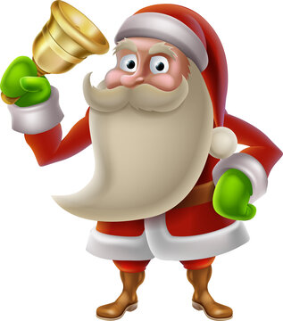 Santa Claus ringing a bell