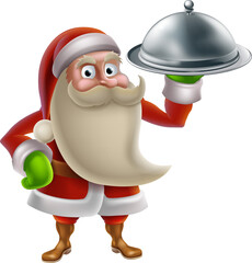 Cartoon Santa Cooking Christmas Dinner