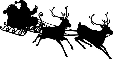 Santa Sleigh Silhouette
