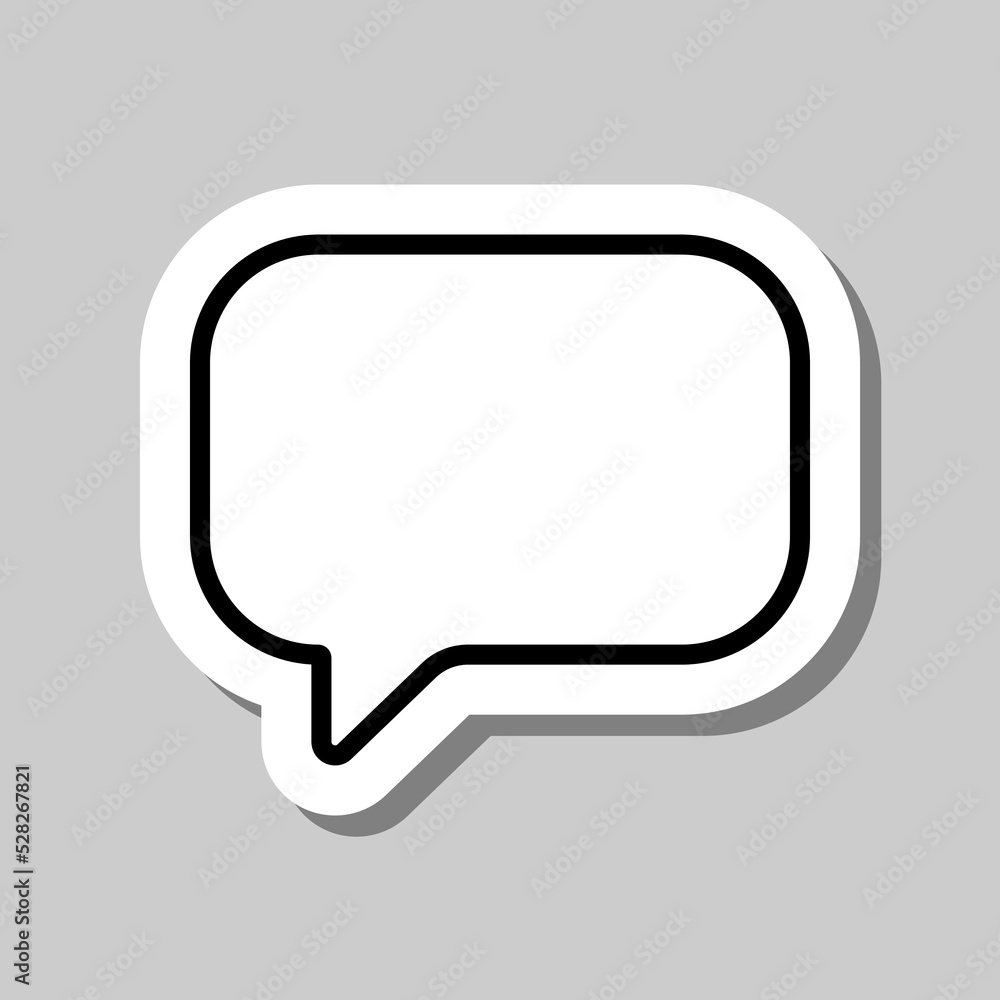 Aufkleber chat, message simple icon vector. flat design. sticker with shadow on gray background.ai