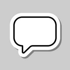 Chat, message simple icon vector. Flat design. Sticker with shadow on gray background.ai