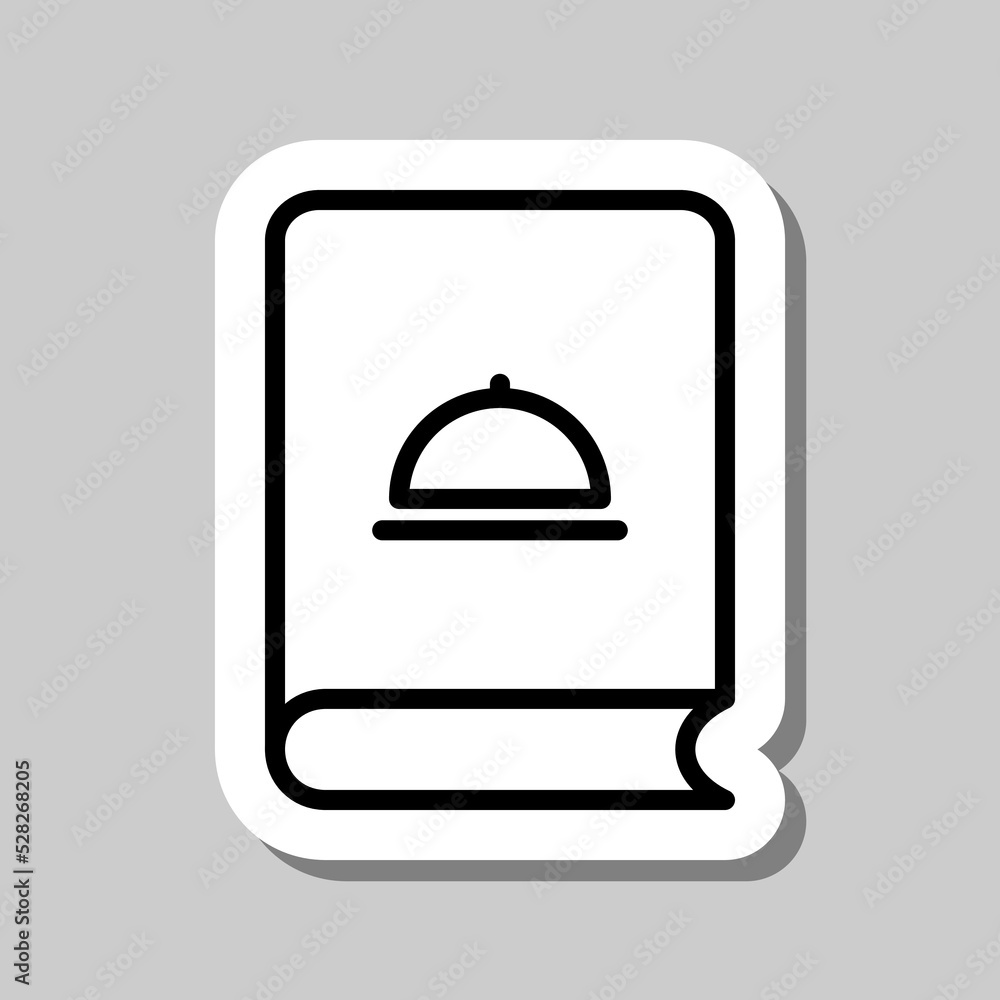 Poster cookbook simple icon vector. flat design. sticker with shadow on gray background
