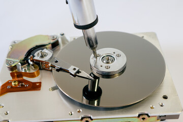 data hard drive backup disc hdd disk restoration restore recovery engineer work tool engineering maintenance repairman technology concept