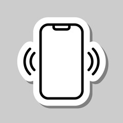 Mobile phone simple icon vector. Flat design. Sticker with shadow on gray background.ai