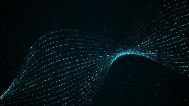 抽象的な粒子の未来的なサイバー背景。ループアニメーション