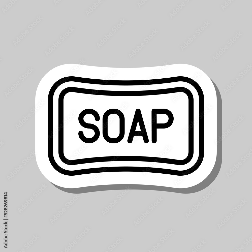 Poster soap simple icon vector. flat design. sticker with shadow on gray background.ai