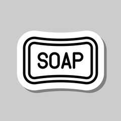 Soap simple icon vector. Flat design. Sticker with shadow on gray background.ai