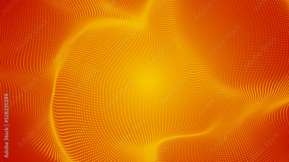 Poster abstract dot orange yellow color wave pattern gradient texture technology background.