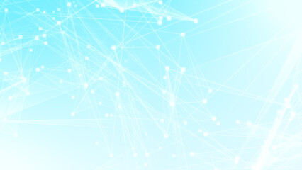 Abstract blue white polygon tech network with connect technology background. Abstract dots and lines texture background. 3d rendering.