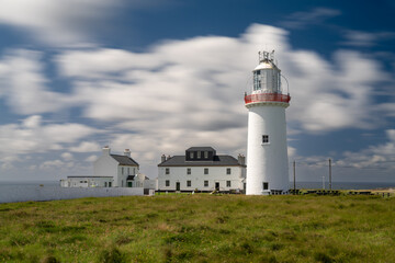 Fototapeta na wymiar long exposure view of the Loop Head Lighthouse in County Clare in western Ireland