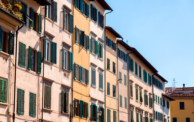 Fototapeta na wymiar Typical architecture and street view in Florence, Italy