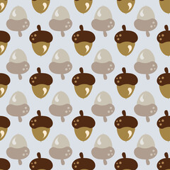 Cute acorns seamless pattern, a fall season background