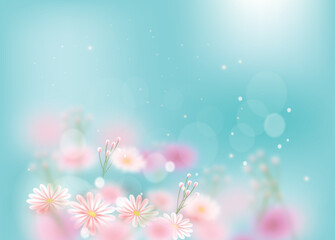 Fototapeta na wymiar Realistic blurred spring background