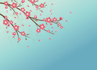 Realistic blurred spring background