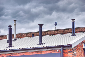 what a load of chimney on a roof environmental impact editorial image 