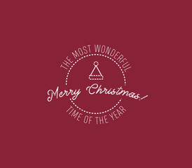 Merry Christmas Minimalistic Poster Card Santa's Hat