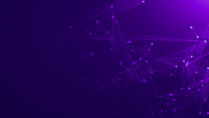 Abstract purple violet polygonal 3d rendering network technology background.