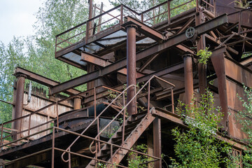 rusty machine of a rotten factory