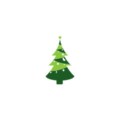 christmas tree vector logo icon illustration