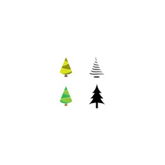 Obraz premium christmas tree vector logo icon illustration