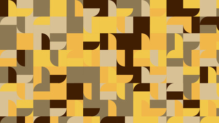 yellow, beige and brown geometric pattern, seamless wallpaper for tile, banner, tableclothe