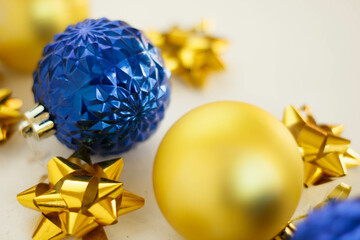 Christmas composition.  christmas balls on white background