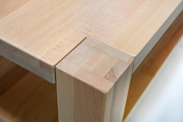 Wooden furniture surface, natural wood furniture close view photo background