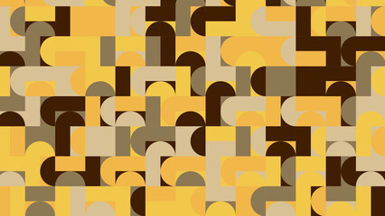 yellow, beige and brown geometric pattern, seamless wallpaper for tile, banner, tableclothe