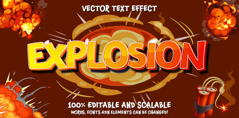 Explosion Boom editable vector text effect